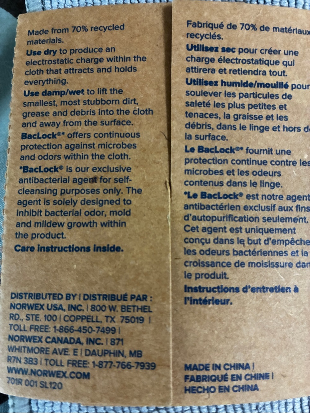 Norwex Travel Pack Microfiber Cloths - Gray with Purple Trim, see colors. - Picture 3 of 4